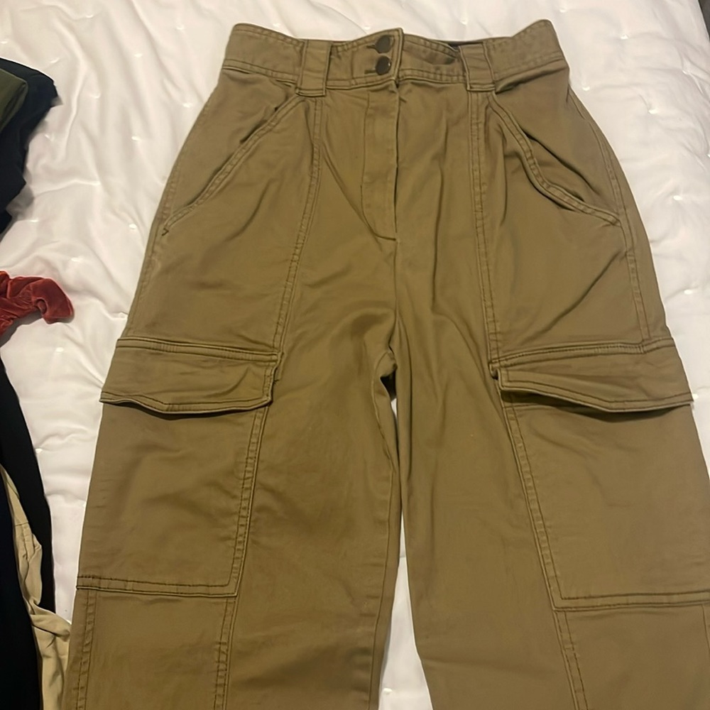 Olive colored cargo pants